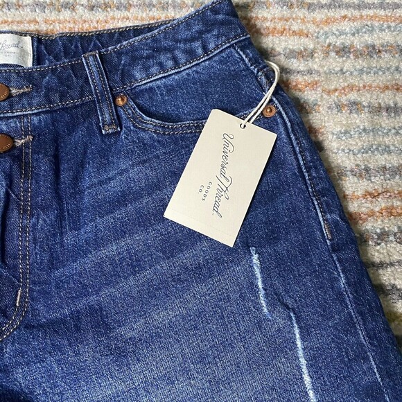 Universal thread Womens Short jean Midi High Rise Size 4 Vintage MIDI Raw Hem - Picture 3 of 8